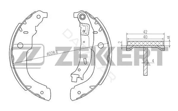 Барабанные колодки ZEKKERT BK-4139