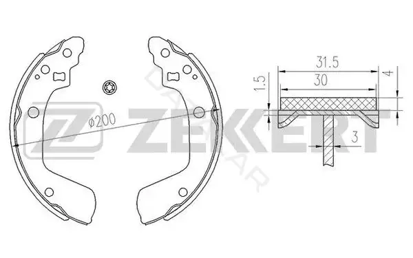 Барабанные колодки ZEKKERT BK-4151