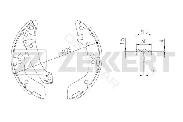 Барабанные колодки ZEKKERT BK-4156