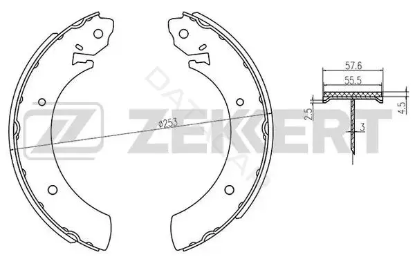 Барабанные колодки ZEKKERT BK-4157