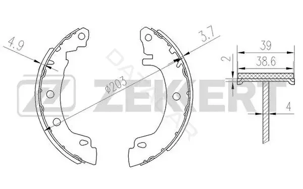 Барабанные колодки ZEKKERT BK-4163