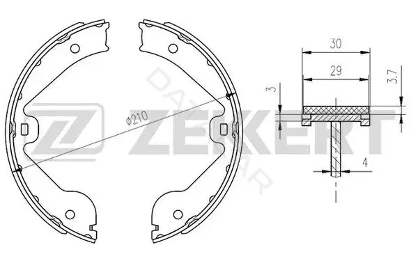 Барабанные колодки ZEKKERT BK-4164