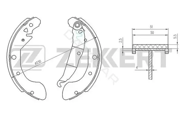 Барабанные колодки ZEKKERT BK-4167