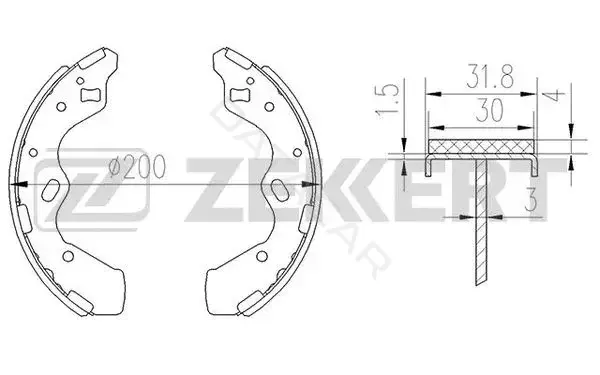 Барабанные колодки ZEKKERT BK-4172