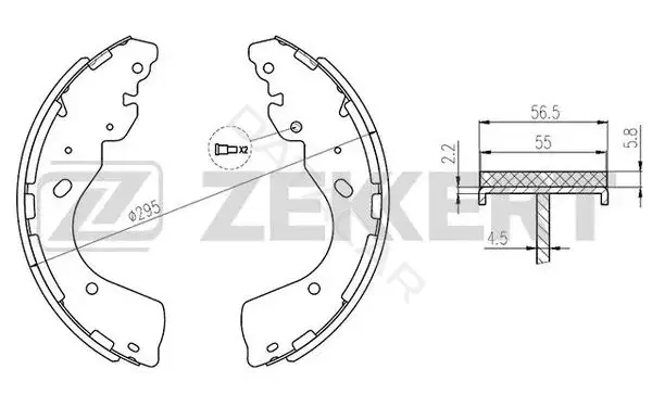 Барабанные колодки ZEKKERT BK-4184