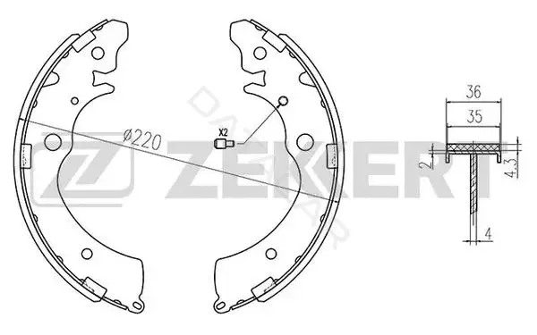 Барабанные колодки ZEKKERT BK-4207