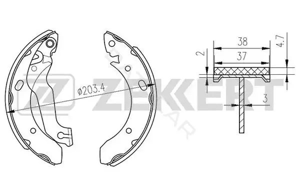Барабанные колодки ZEKKERT BK-4220