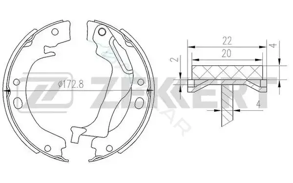 Барабанные колодки ZEKKERT BK-4444