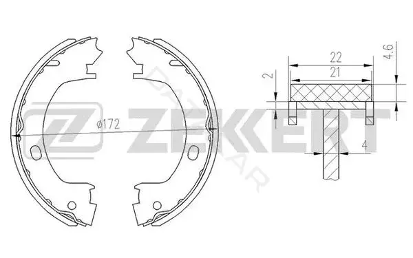 Барабанные колодки ZEKKERT BK-4452