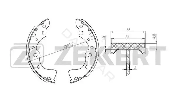 Барабанные колодки ZEKKERT BK-4458