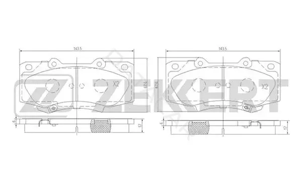 Тормозные колодки ZEKKERT BS-1002