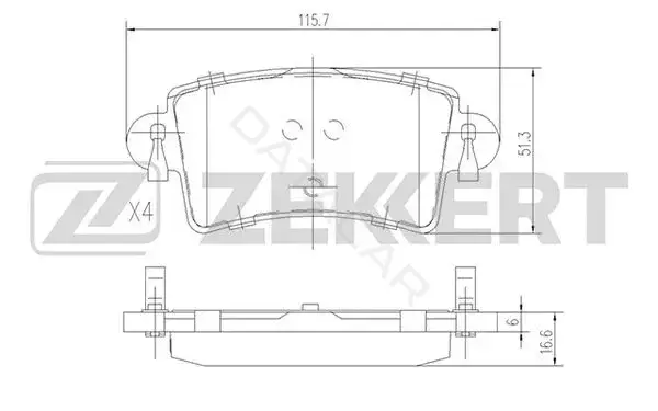 Тормозные колодки ZEKKERT BS-1004