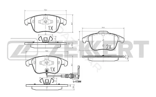 Тормозные колодки ZEKKERT BS-1009