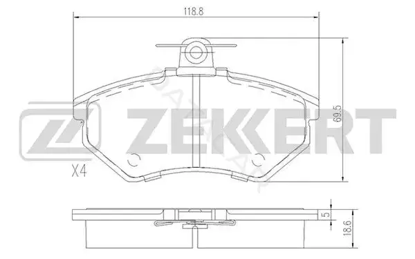 Тормозные колодки ZEKKERT BS-1098