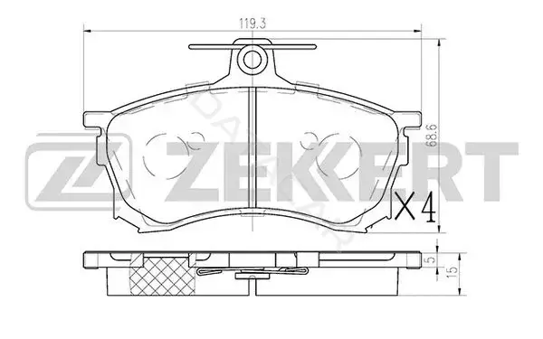Тормозные колодки ZEKKERT BS-1115