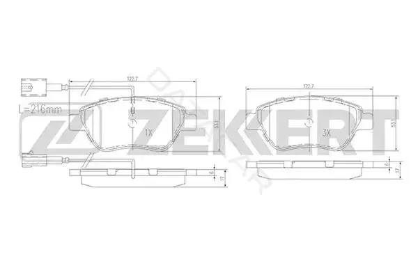 Тормозные колодки ZEKKERT BS-1167