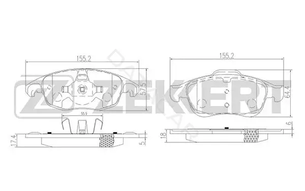Тормозные колодки ZEKKERT BS-1254
