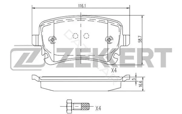 Тормозные колодки ZEKKERT BS-1256
