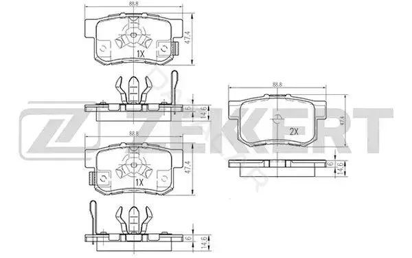 Тормозные колодки ZEKKERT BS-1258