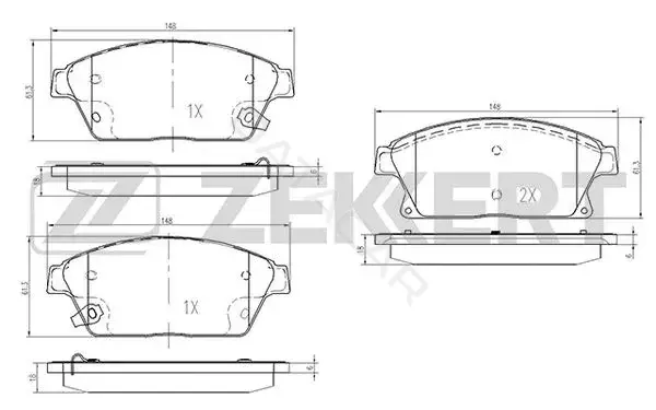 Тормозные колодки ZEKKERT BS-1286