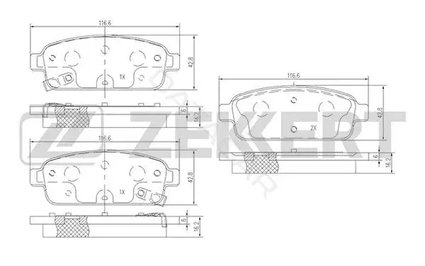 Тормозные колодки ZEKKERT BS-1302