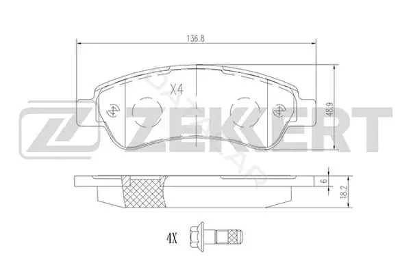 Тормозные колодки ZEKKERT BS-1470