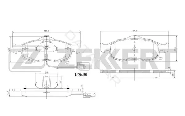 Тормозные колодки ZEKKERT BS-1620