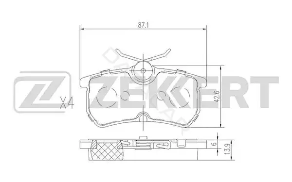 Тормозные колодки ZEKKERT BS-1662