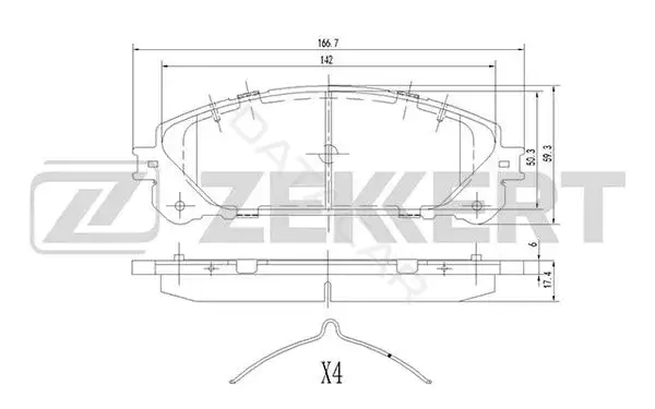 Тормозные колодки ZEKKERT BS-1872