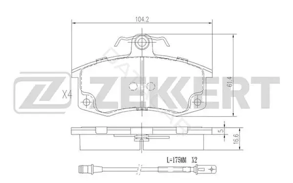 Тормозные колодки ZEKKERT BS-1926