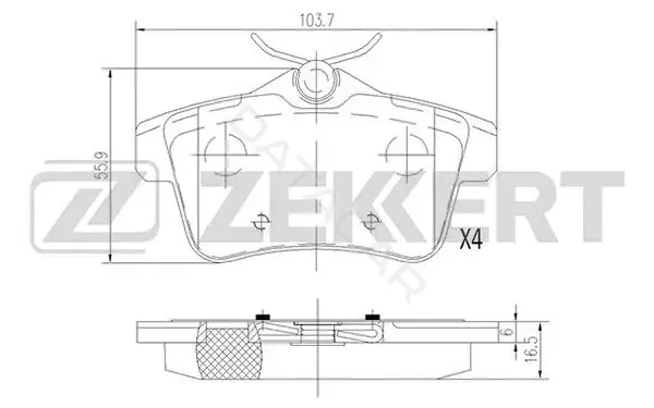 Тормозные колодки ZEKKERT BS-1944