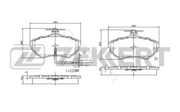Тормозные колодки ZEKKERT BS-2827
