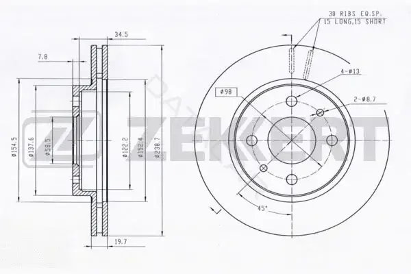 Тормозные диски ZEKKERT BS-5840