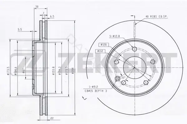 Тормозные диски ZEKKERT BS-5848