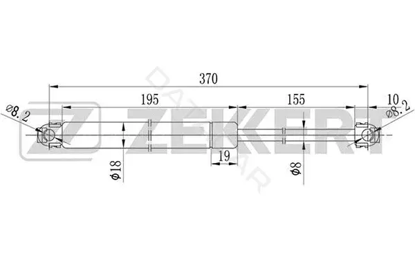 Амортизатор крышки багажника, капота, заднего стекла ZEKKERT GF-1004