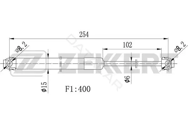 Амортизатор крышки багажника, капота, заднего стекла ZEKKERT GF-1027