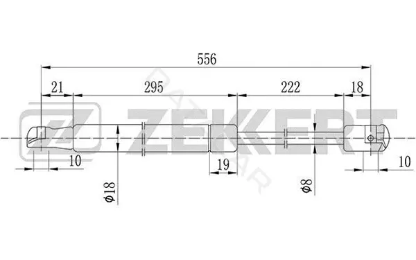 Амортизатор крышки багажника, капота, заднего стекла ZEKKERT GF-1119