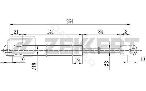 Амортизатор крышки багажника, капота, заднего стекла ZEKKERT GF-2042