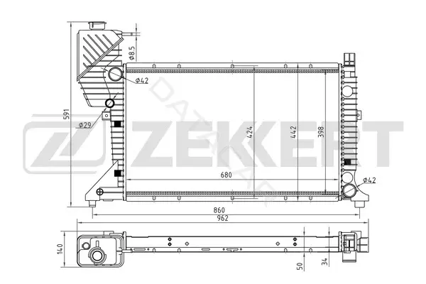 Радиатор охлаждения ZEKKERT MK-1038