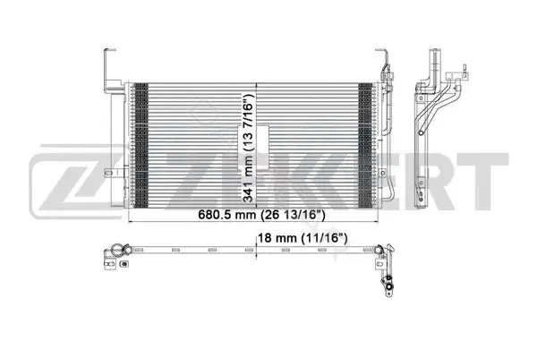 Радиатор кондиционера ZEKKERT MK-3038