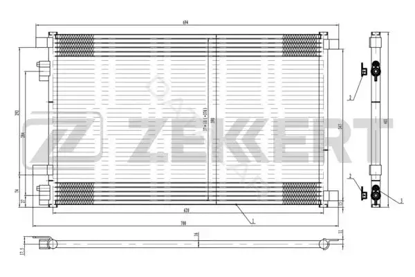 Радиатор кондиционера ZEKKERT MK-3045