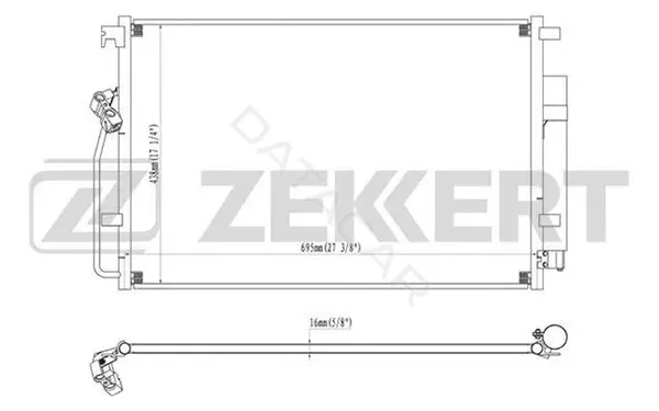 Радиатор кондиционера ZEKKERT MK-3091