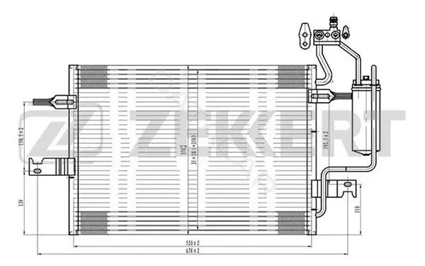 Радиатор кондиционера ZEKKERT MK-3092