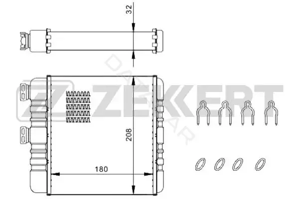 Радиатор печки ZEKKERT MK-5087