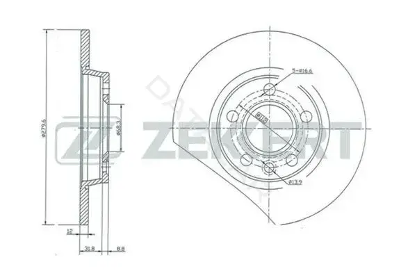 Тормозные диски ZEKKERT BS-5094