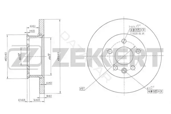 Тормозные диски ZEKKERT BS-5095