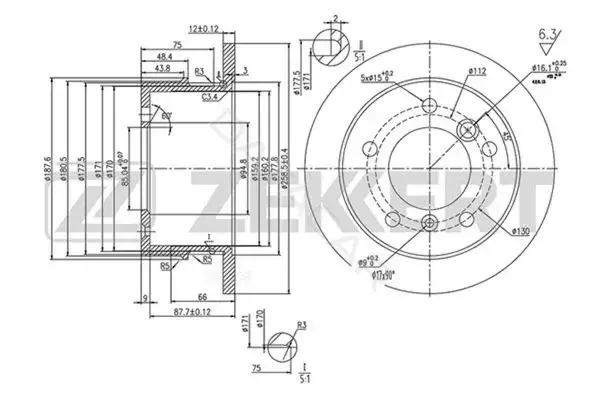 Тормозные диски ZEKKERT BS-5200