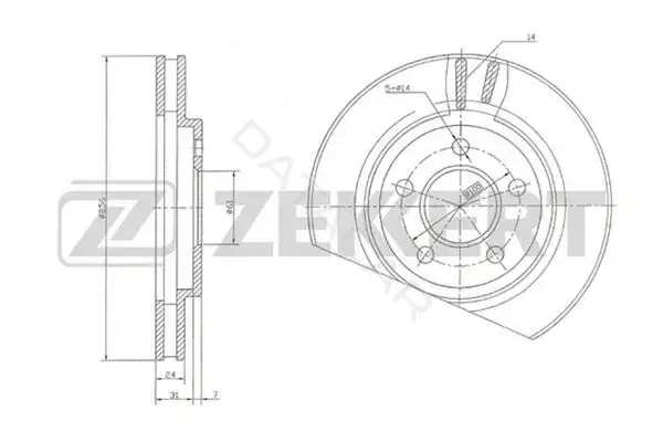 Тормозные диски ZEKKERT BS-5220
