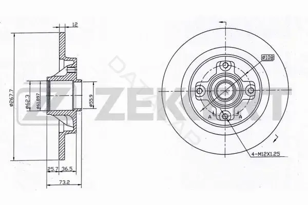 Тормозные диски ZEKKERT BS-5237