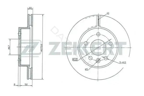 Тормозные диски ZEKKERT BS-5238